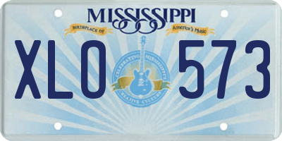 MS license plate XLO573