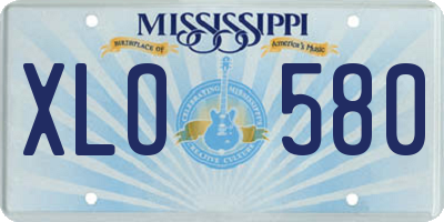 MS license plate XLO580