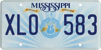 MS license plate XLO583