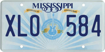 MS license plate XLO584