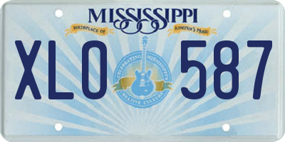 MS license plate XLO587