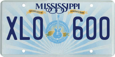 MS license plate XLO600