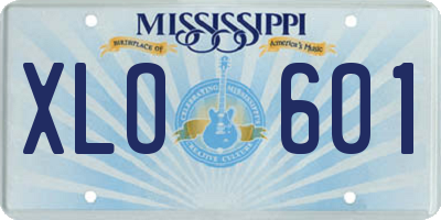 MS license plate XLO601