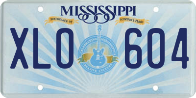 MS license plate XLO604