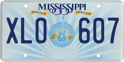 MS license plate XLO607