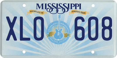MS license plate XLO608