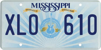 MS license plate XLO610