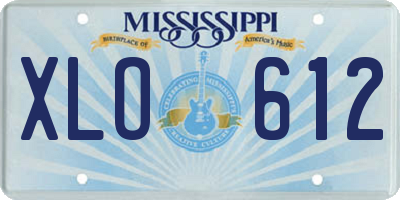 MS license plate XLO612