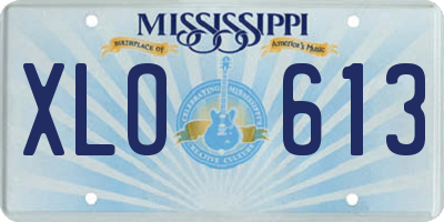 MS license plate XLO613