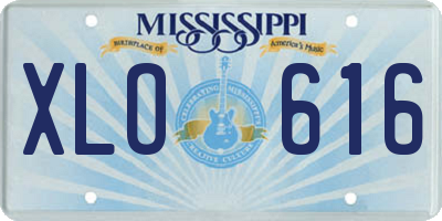 MS license plate XLO616