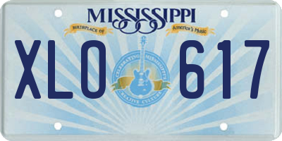 MS license plate XLO617