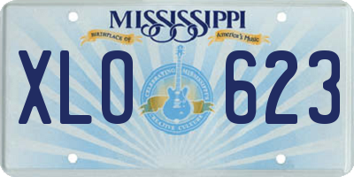 MS license plate XLO623