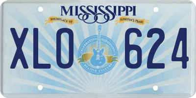 MS license plate XLO624