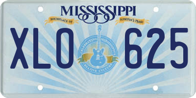MS license plate XLO625