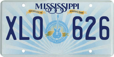 MS license plate XLO626