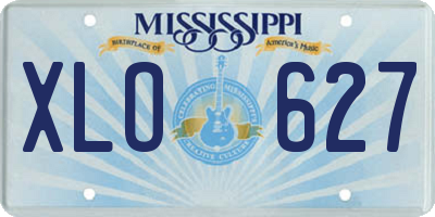 MS license plate XLO627
