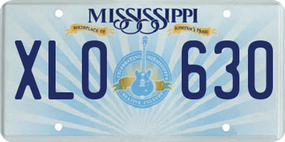 MS license plate XLO630