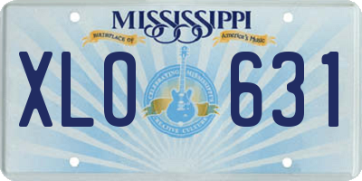 MS license plate XLO631