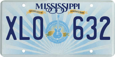 MS license plate XLO632