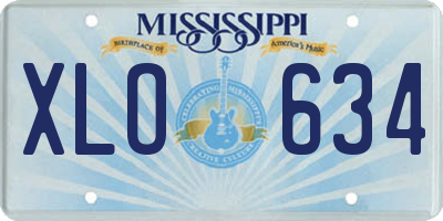 MS license plate XLO634