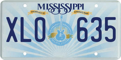 MS license plate XLO635