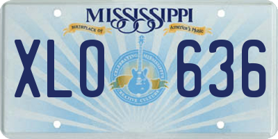 MS license plate XLO636