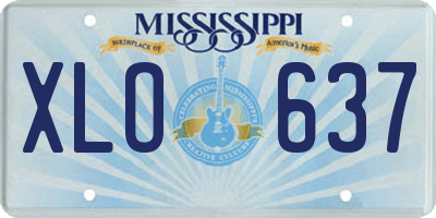 MS license plate XLO637