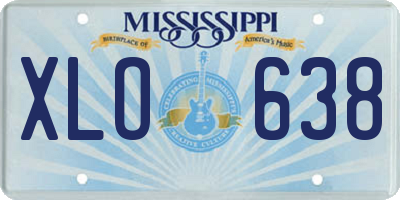 MS license plate XLO638