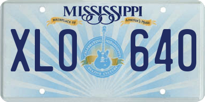 MS license plate XLO640
