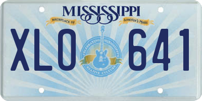 MS license plate XLO641