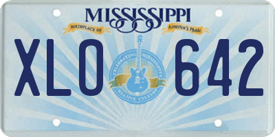MS license plate XLO642