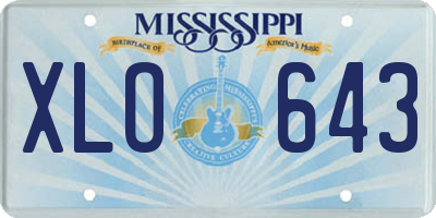 MS license plate XLO643