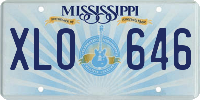 MS license plate XLO646