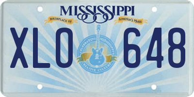 MS license plate XLO648