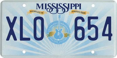 MS license plate XLO654
