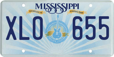 MS license plate XLO655