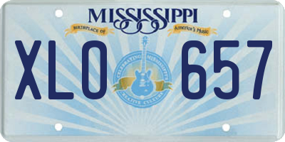 MS license plate XLO657