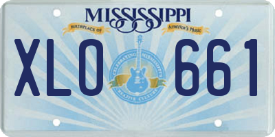 MS license plate XLO661