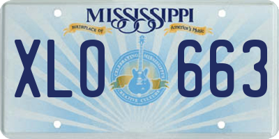 MS license plate XLO663