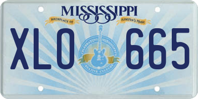 MS license plate XLO665