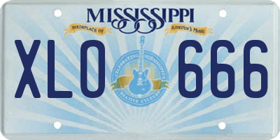 MS license plate XLO666
