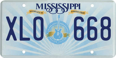 MS license plate XLO668