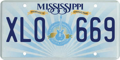 MS license plate XLO669