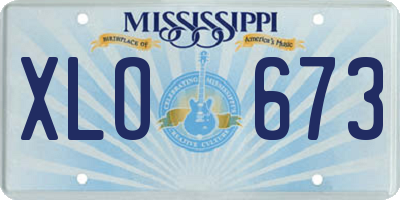 MS license plate XLO673