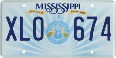 MS license plate XLO674