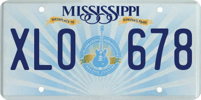 MS license plate XLO678