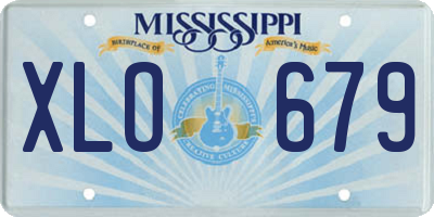 MS license plate XLO679
