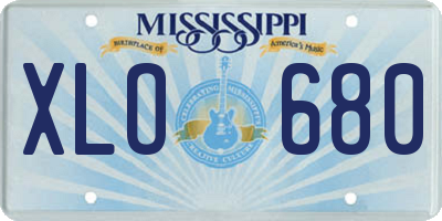 MS license plate XLO680