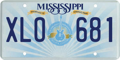 MS license plate XLO681