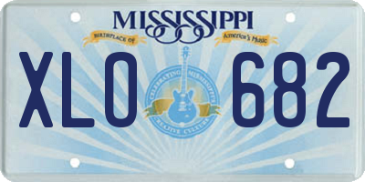 MS license plate XLO682